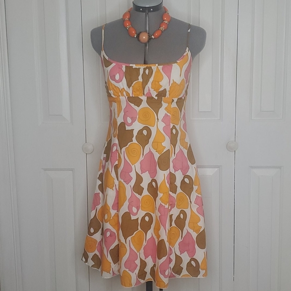 orange and white sundress